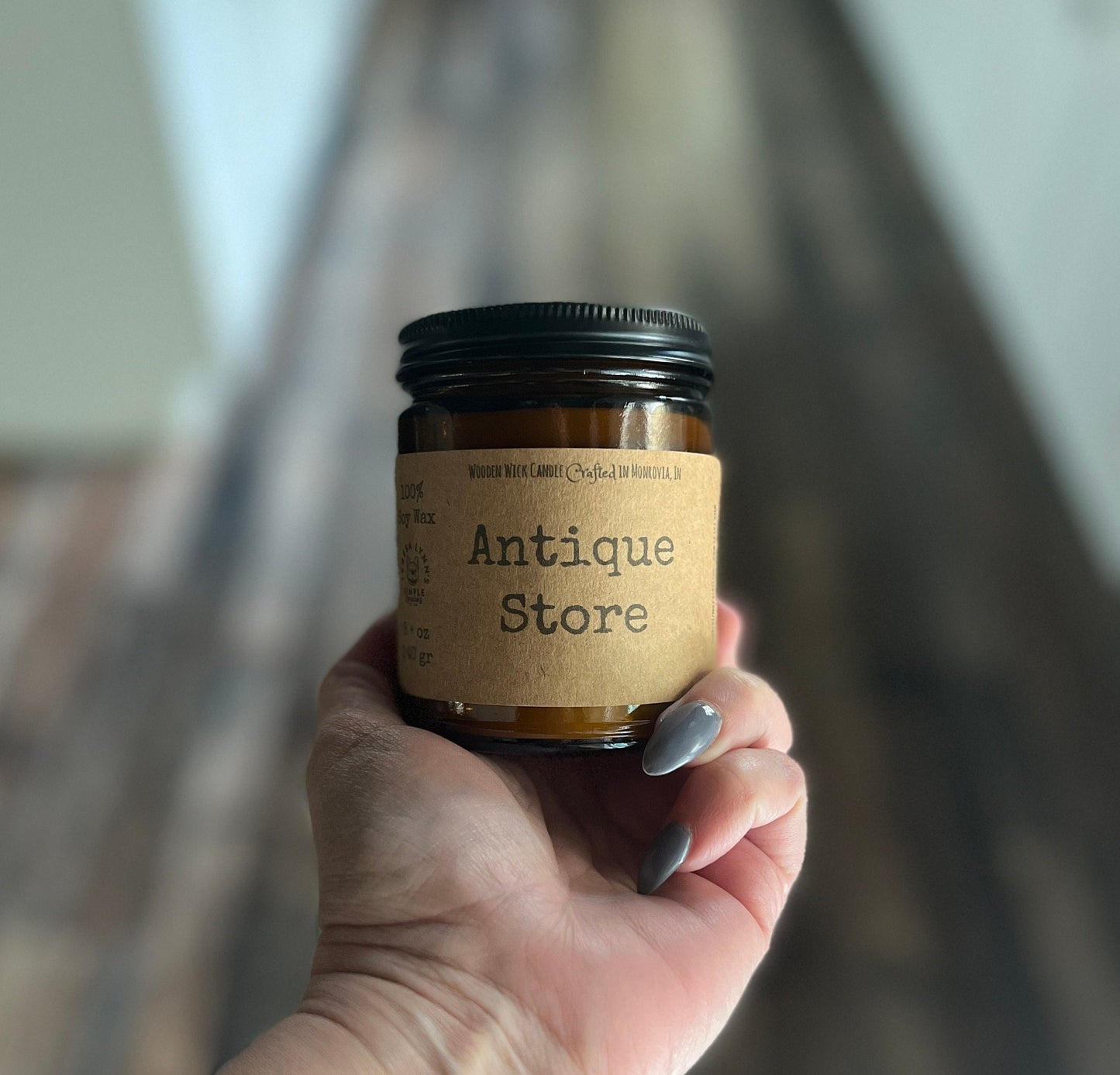 Antique Store, wooden wick soy candle