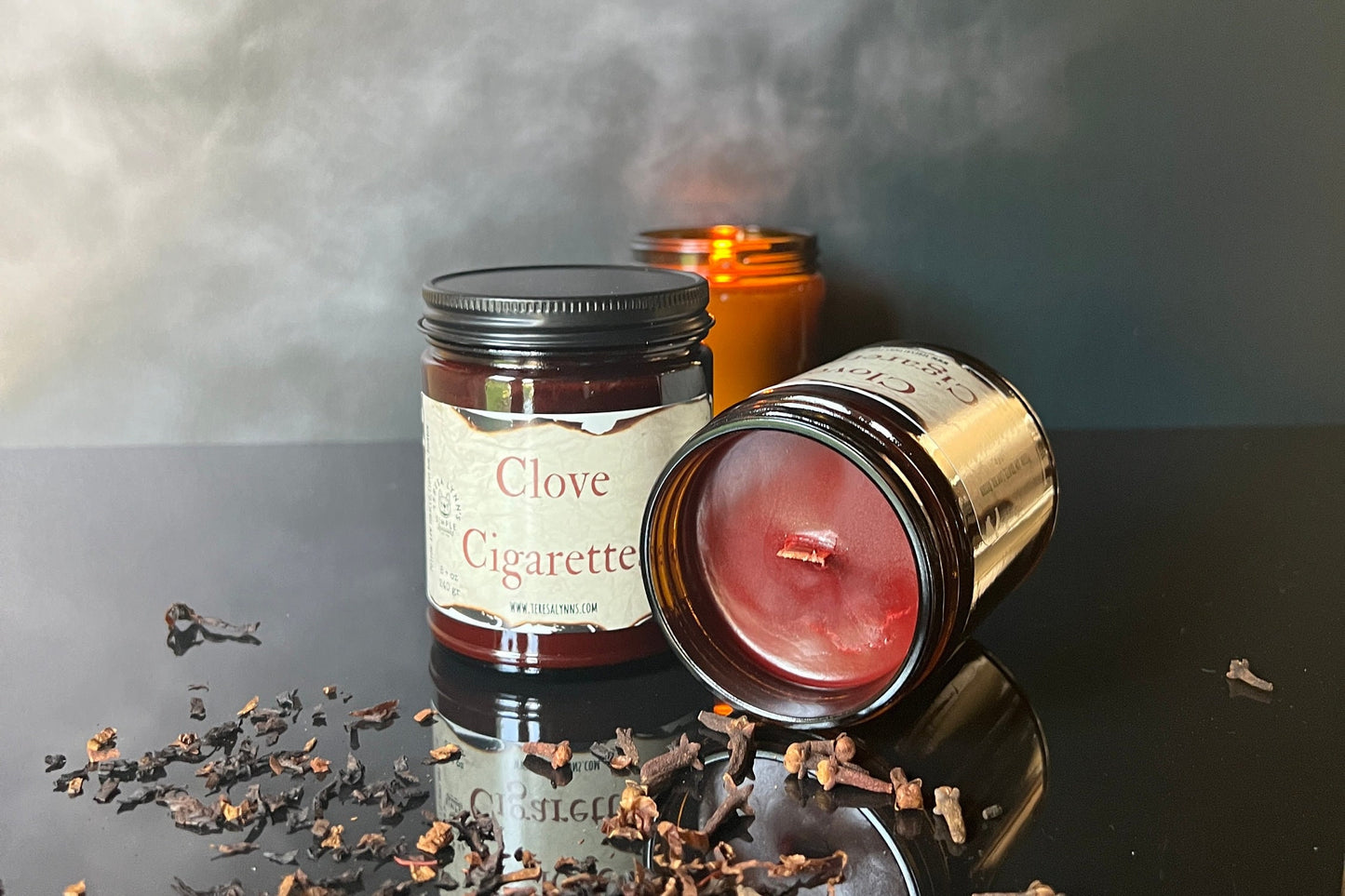 Clove Cigarette scented wooden wick soy candle