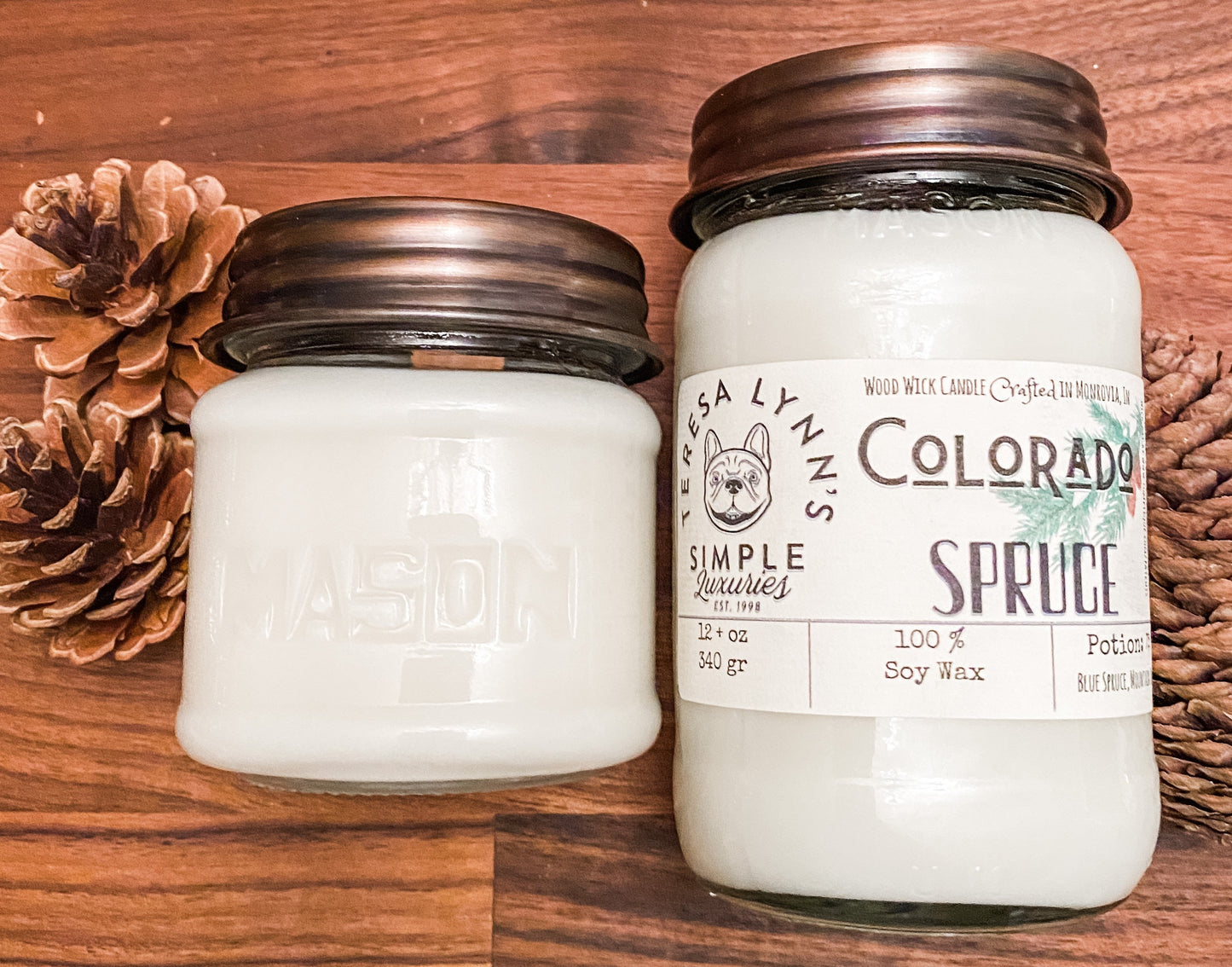 Colorado Spruce, Soy wax wooden wick candle