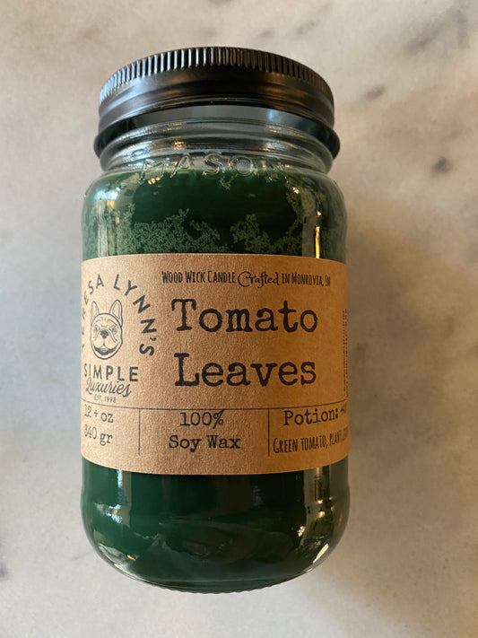 Tomato Leaves wooden wick, Soy wax candle