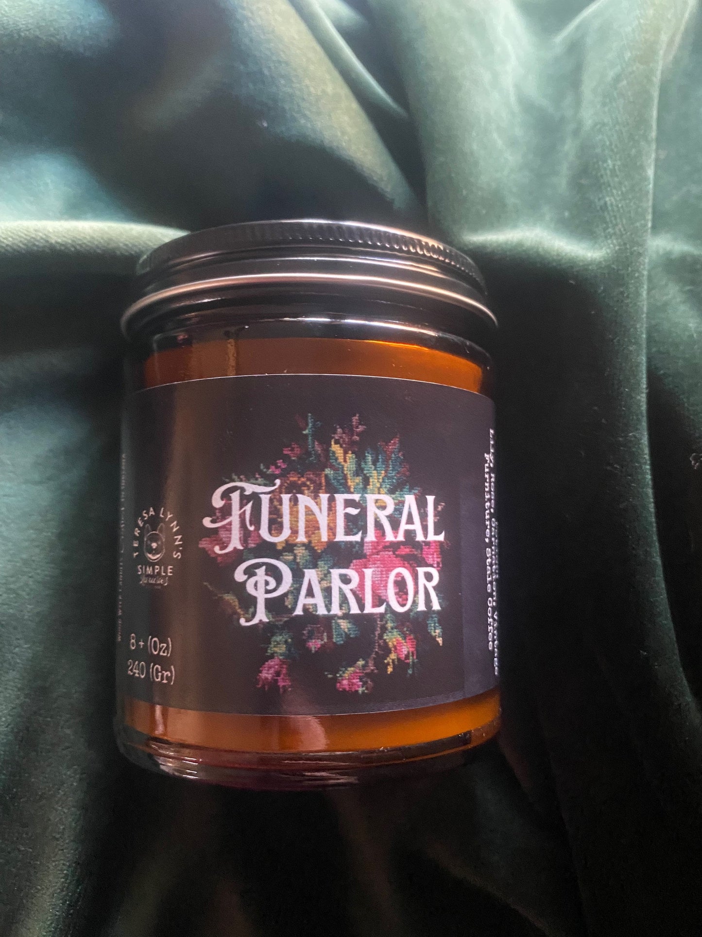 Funeral Parlor, scented soy wax wooden wick candle, essential oil and fragrance oil jar candle, mason jar candle, witchy candle, gothic