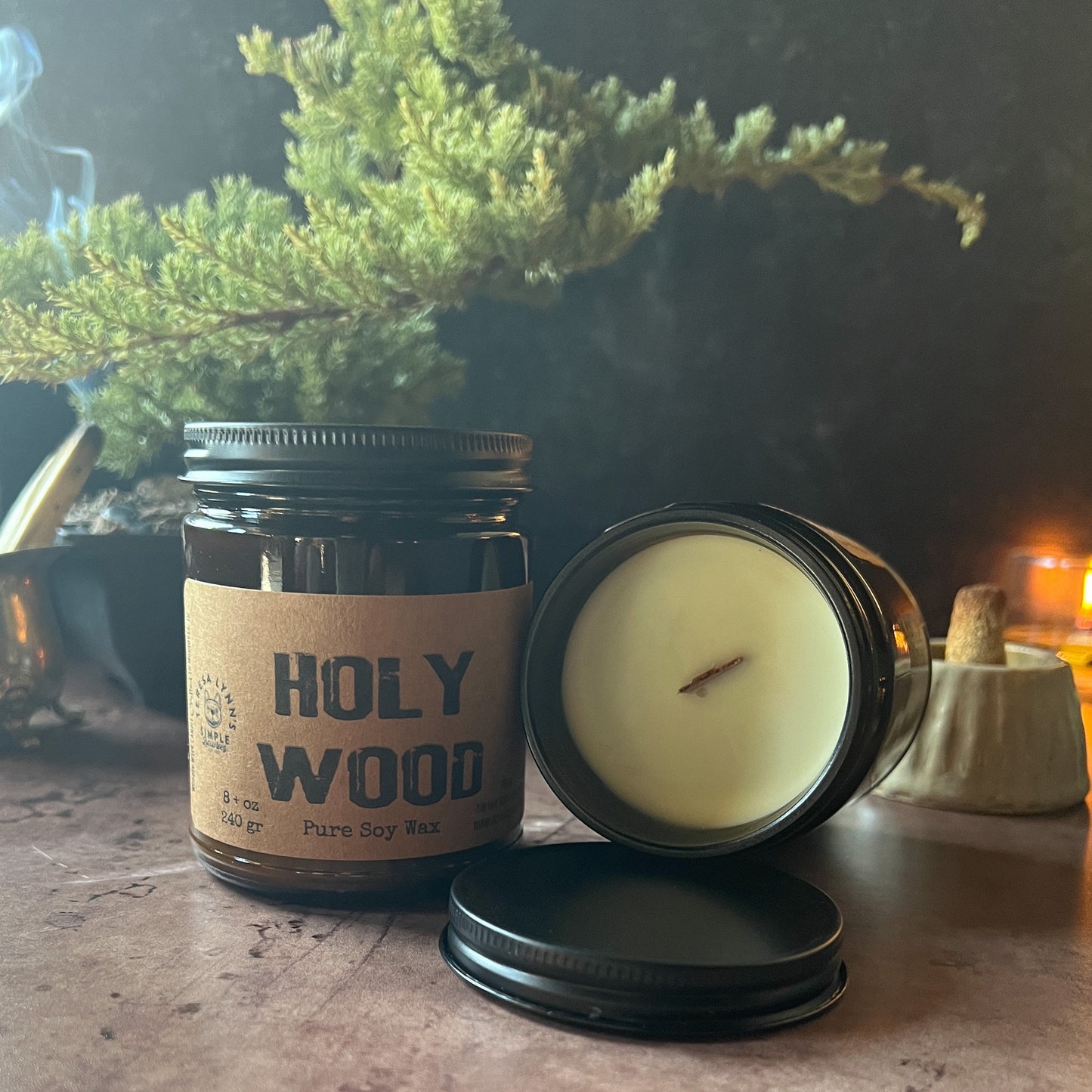 Holy Wood, Pure Palo Santo Wooden wick soy wax candle