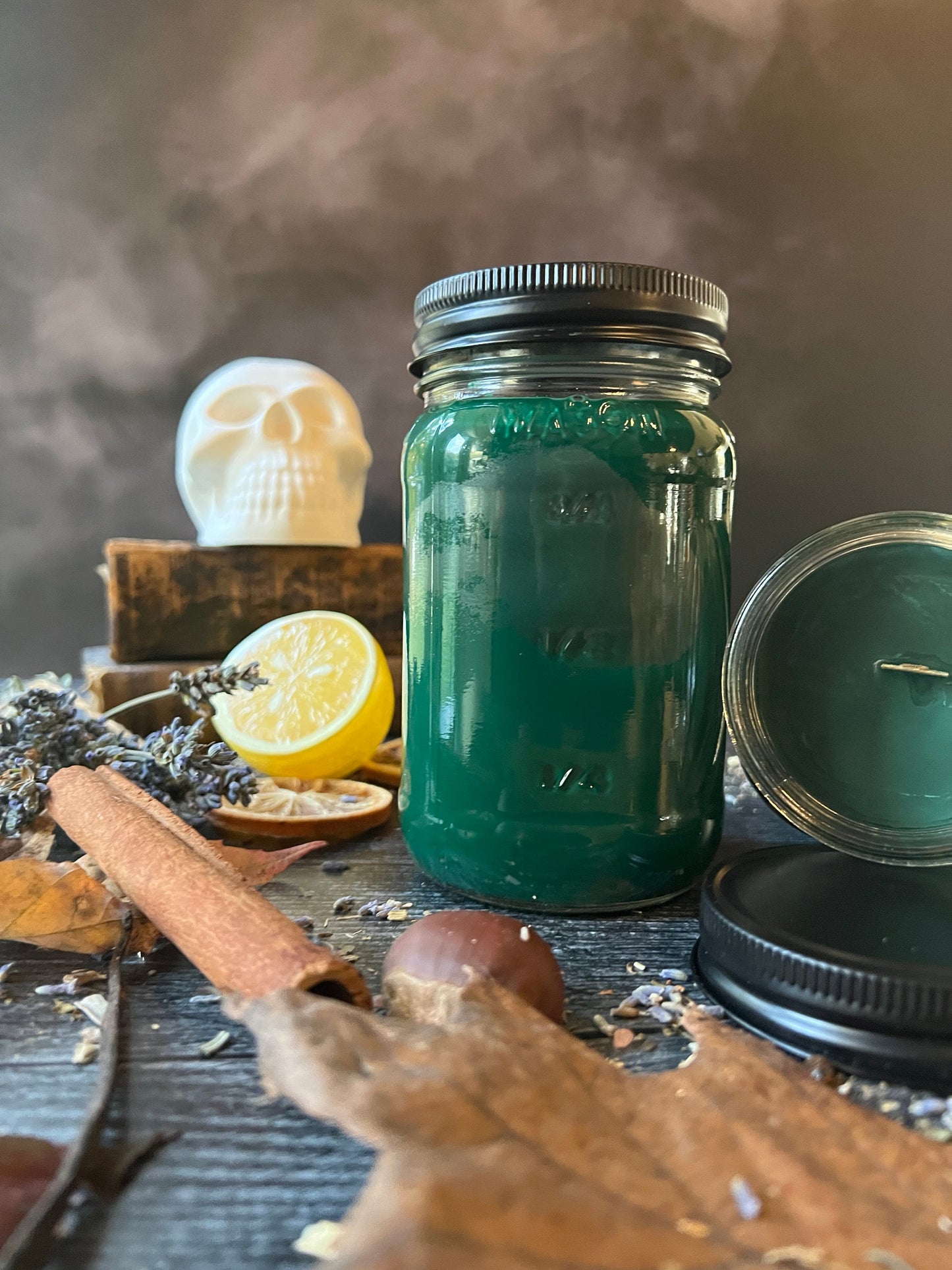 Magic Potion No. 666, soy candle, wooden wick, pumpkin, bakery, Apple, spice, citrus, Holiday Candle, halloween, mason jar, farmhouse, witch