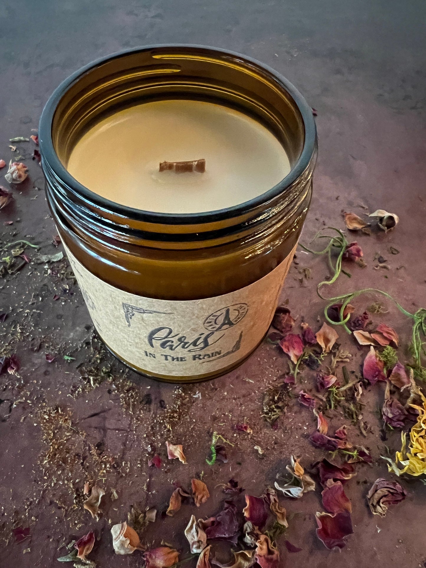 Paris In The Rain, Wooden Wick, Soy Wax Candle