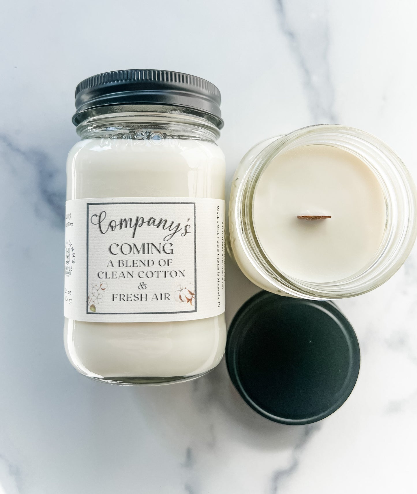 Company&#39;s Coming, Wooden Wick Soy Wax Candle
