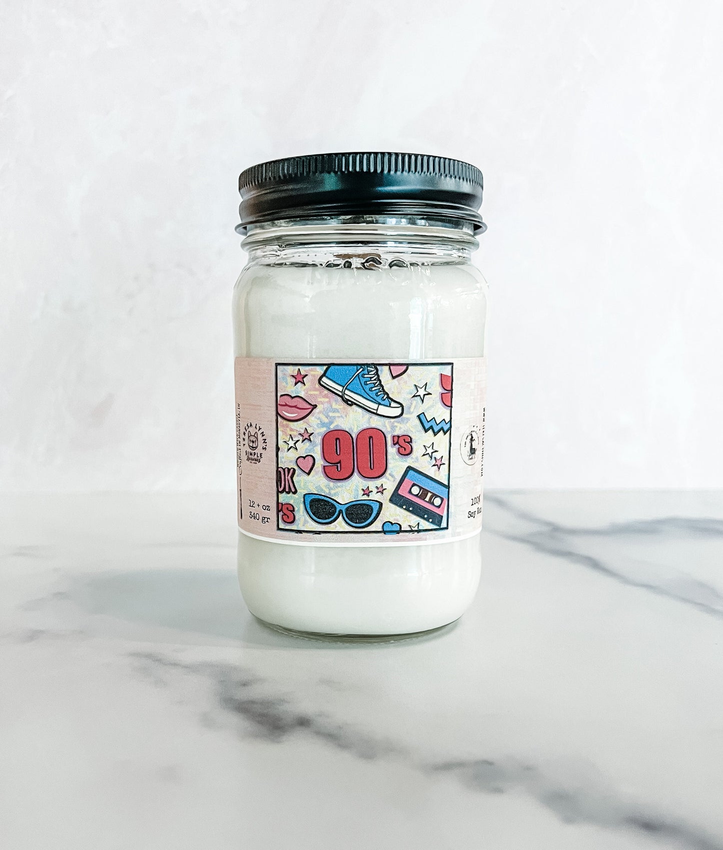 90's, Soy wax, Wooden Wick Candle