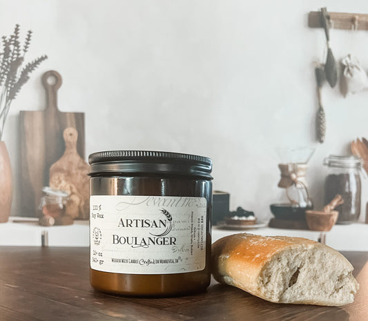 Artisan Boulanger - French Bread Scented Soy Wax Candle with Wooden Wick