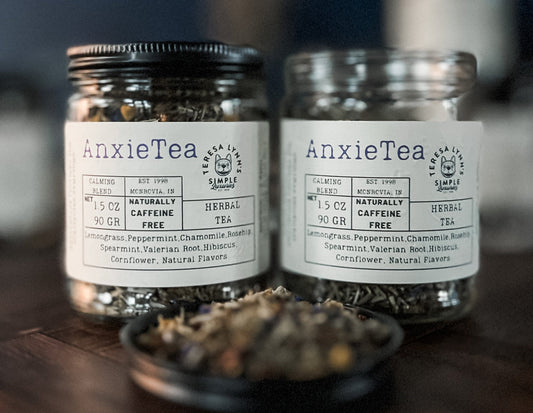 AnxieTea - Soothing and Calming Blend of Herbal Loose Leaf Tea with Valerian Root and Chamomile