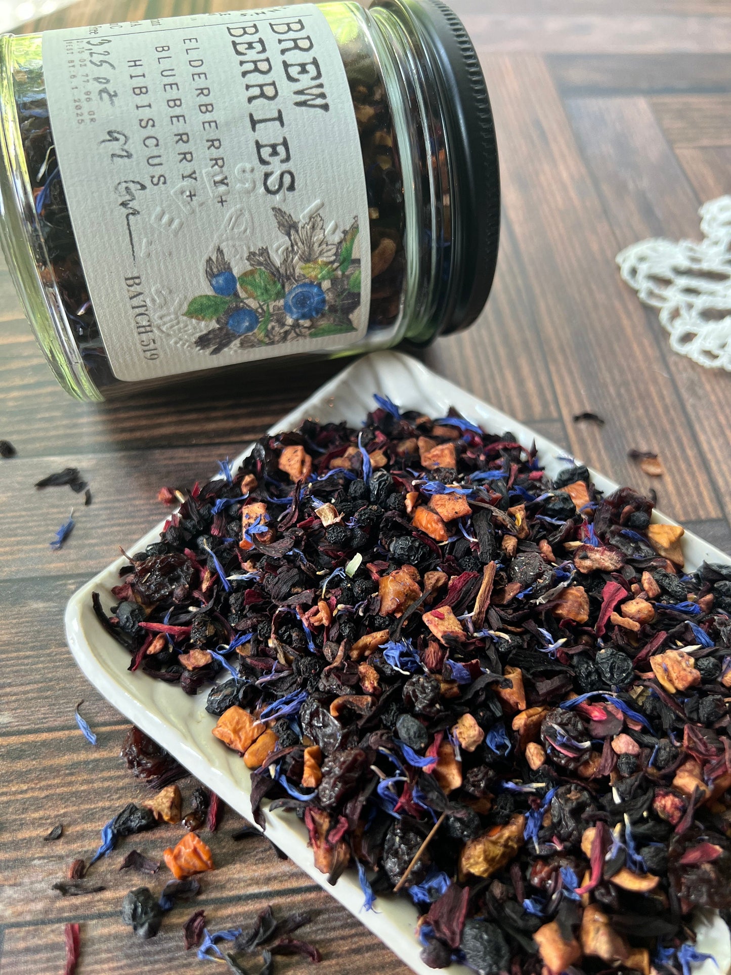 Brew Berries-Blueberry Elderberry Tea - Relaxing Caffeine-Free Loose Leaf Blend