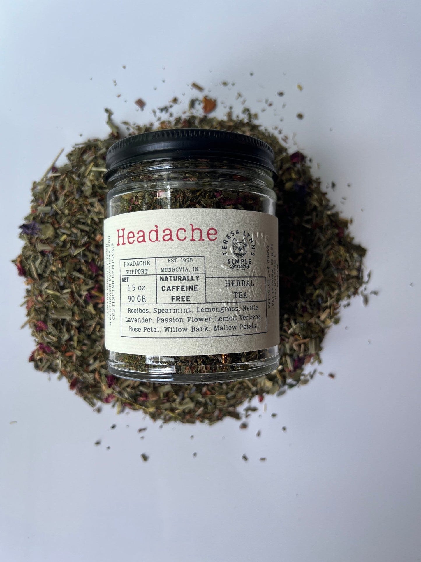 Headache - Soothing Herbal Tea for Headache Relief with Nettle and Rose Petals